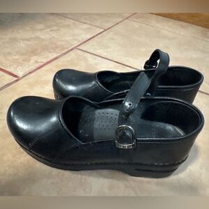 Dansko Black Mary Jane Platform Clog Shoes